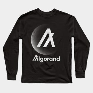 Vintage Algorand ALGO Coin To The Moon Crypto Token Cryptocurrency Blockchain Wallet Birthday Gift For Men Women Kids Long Sleeve T-Shirt